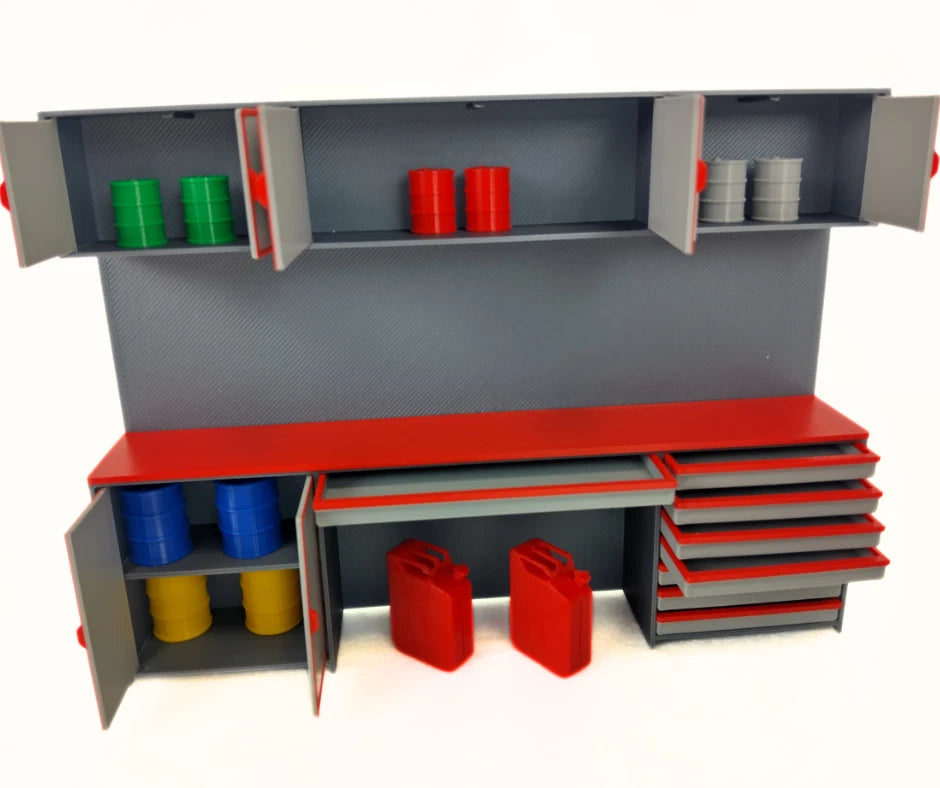 1:18 Scale Tool Cabinet with Accessories – Model Car Garage Diorama Equipment