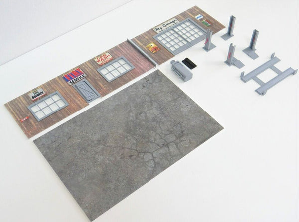 Scale 1:43 Diorama wooden service garage Model car display Diorama model kit