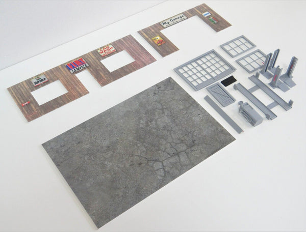 Scale 1:43 Diorama wooden service garage Model car display Diorama model kit