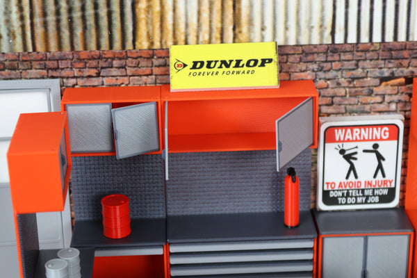 Detailed 1:18 scale cabinets with drawers and cupboards for dioramas