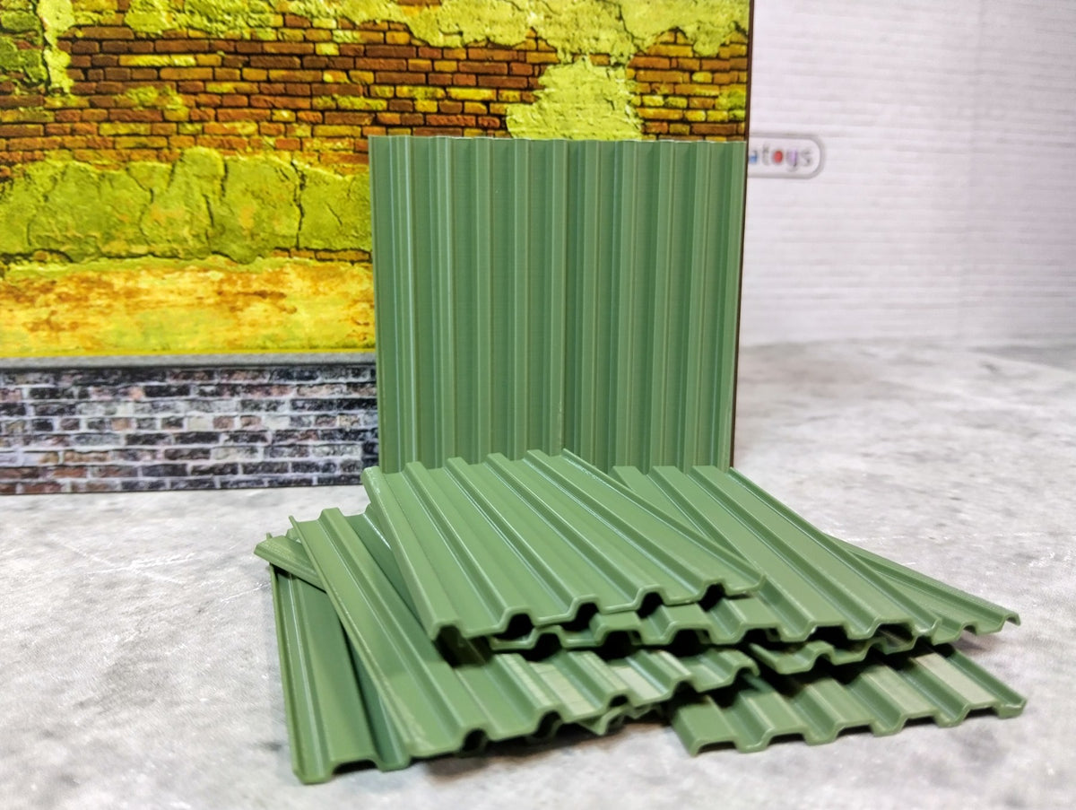 Corrugated roofing sheets 1/24 scale Diorama building parts Metal roof – dioramatoys