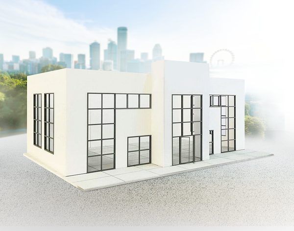 Modern big showroom. Scale 1:18.