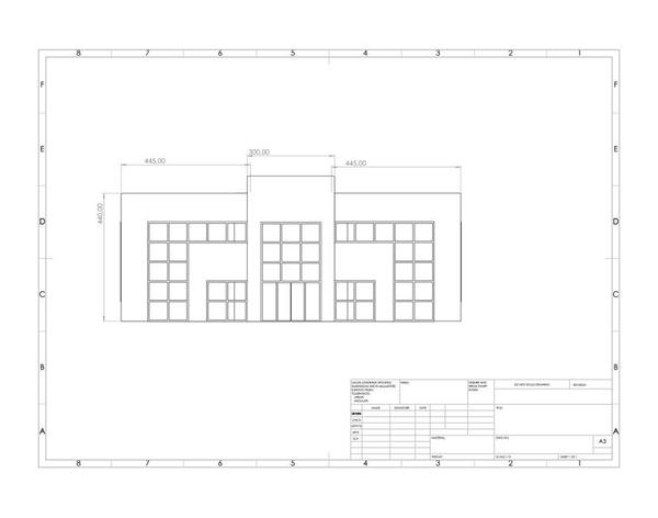Modern big showroom. Scale 1:18.