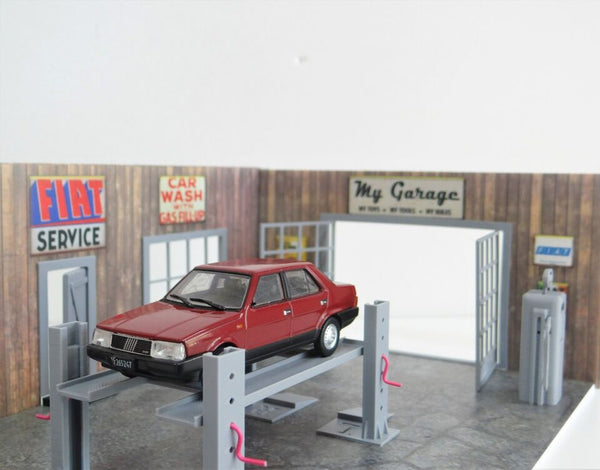 Scale 1:43 Diorama wooden service garage Model car display Diorama model kit