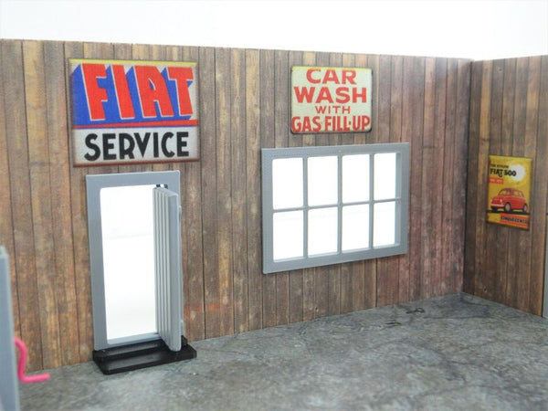 Scale 1:43 Diorama wooden service garage Model car display Diorama model kit