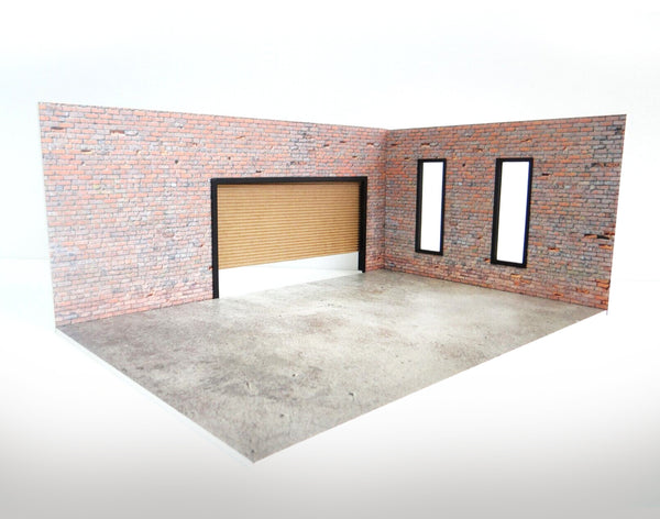 Brick auto garage Scale 1:18 Car models display Diorama model kit 1/18