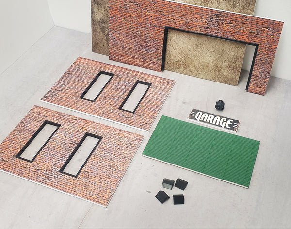 Brick service garage Diorama model kit Scale 1:18 Model cars display Size 1:18