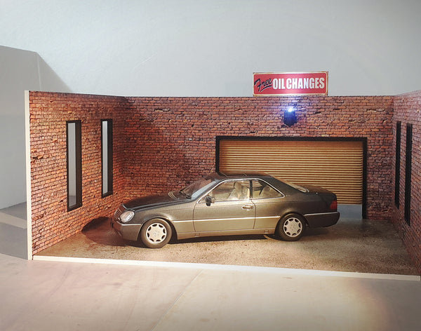 Brick service garage Diorama model kit Scale 1:18 Model cars display Size 1:18