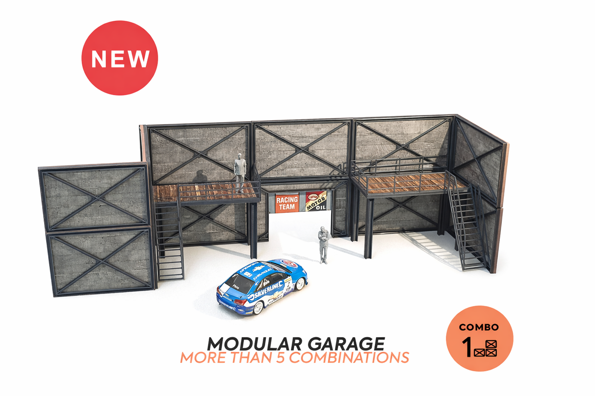 Concrete modular garage Diorama model kit Scale 1:43 Car models