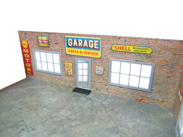 diorama brick garage scale 1/43