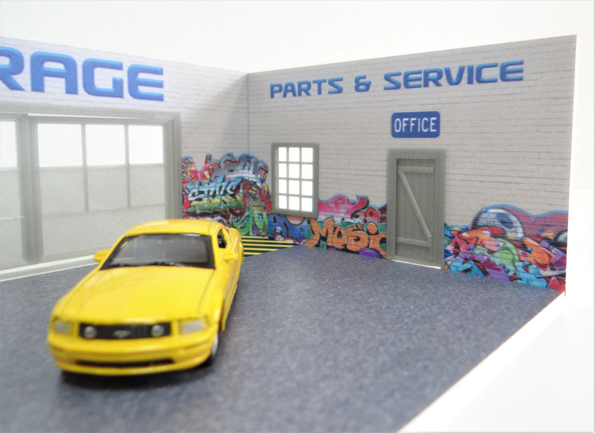 Scale 1:60 - 1:64 Graffiti auto garage Diorama Street art Car display PVC
