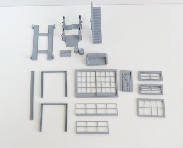Scale 1:43 DIY Two-floor brick garage service Diorama model kit Car display