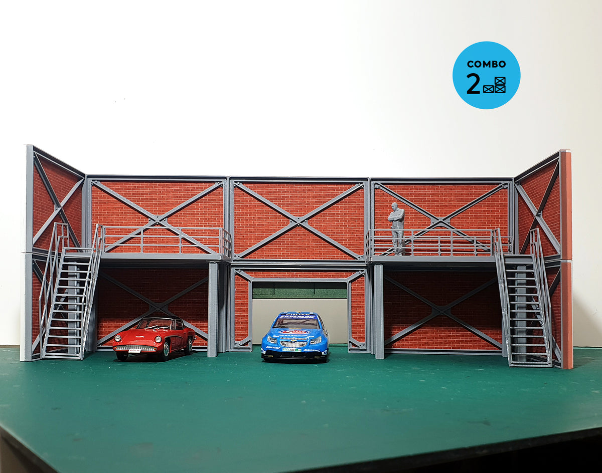 Brick modular garage Scale 1:43 Diorama model kit Size 1:43 Model