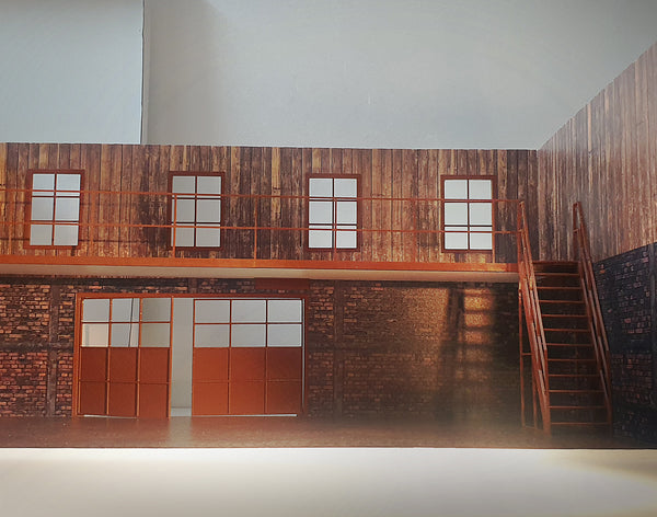 Two-Story Garage 1:18 Scale – Wood and Brick Diorama Kit for Car Display 1/18