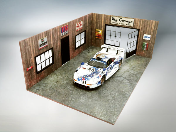 1:18 Scale Auto Service Garage Diorama Model Kit with Parking Base