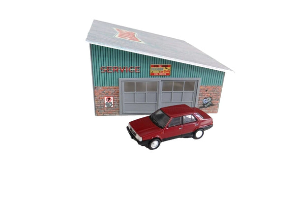 Brick Service Garage with Sheet Metal Roof 1/43 Diorama Model Kit Scale 1:43