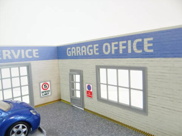 Scale model car display scene