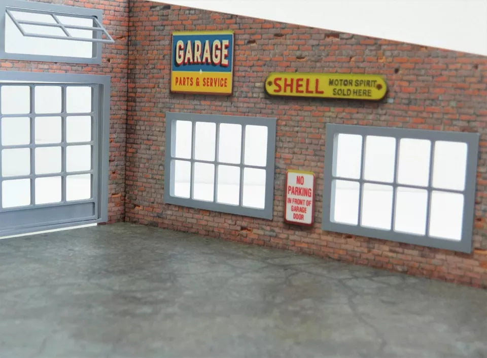 Scale 1:43 Diorama brick auto garage Model car display Scale 1:43 Diorama brick auto garage Model car display