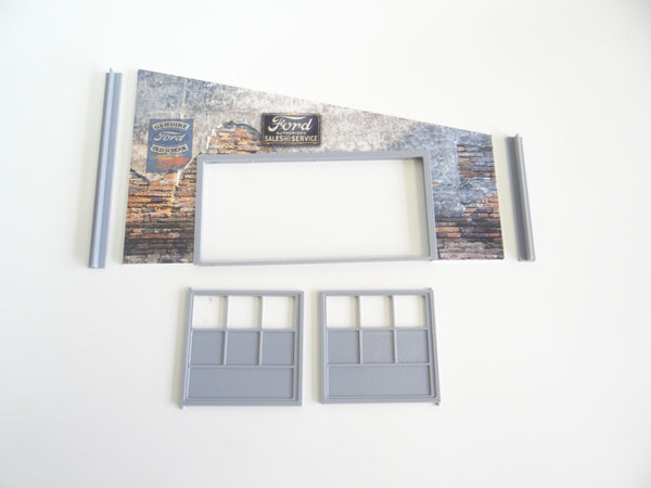Old Auto Garage Diorama Model Kit – Mini Car Display Decoration 1:43 Scale
