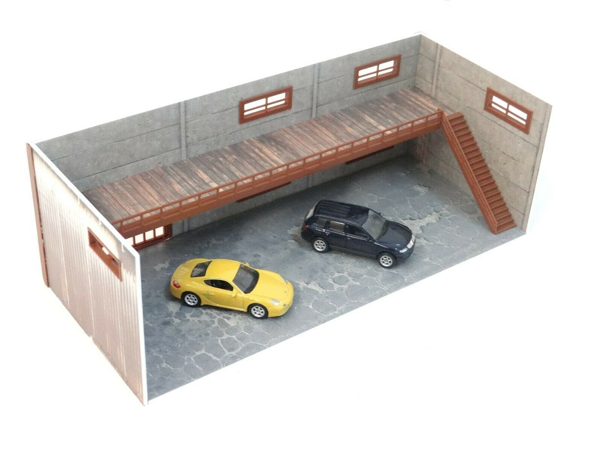 Scale 1:60 - 1:64 Diorama two-floor brick garage Car display Diorama model  kit