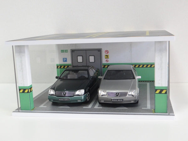 Close-up of realistic underground parking display