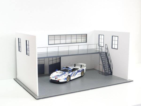Two-floor car garage diorama kit 1:18 scale