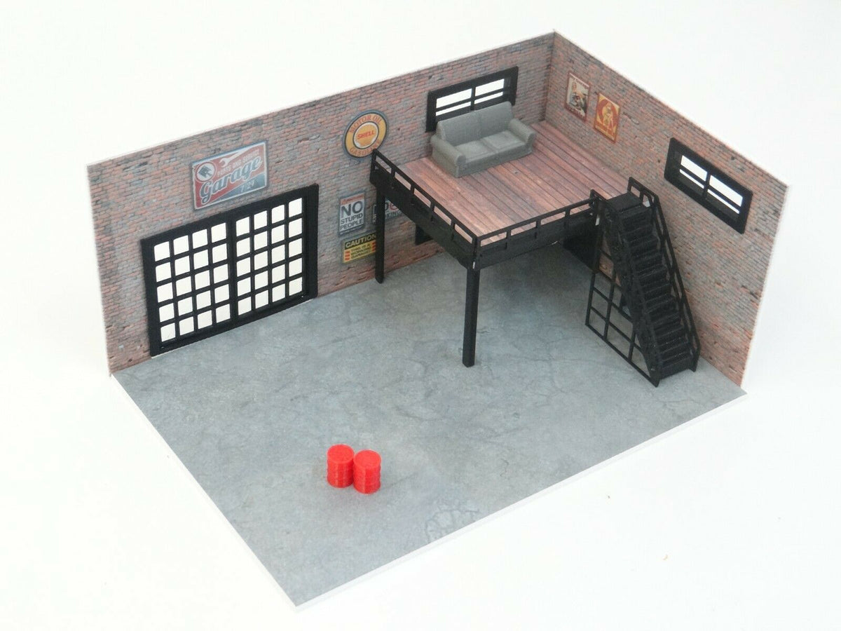 Diorama Model Kit Two Floors Brick Auto Garage Scale 1:60 -64 Display –  dioramatoys