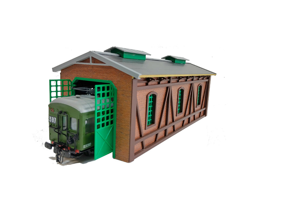 HO scale Locomotive shed Miniature model 1:87