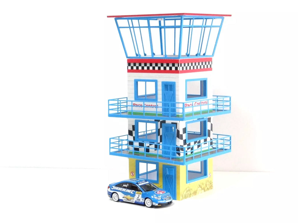 Showcase your 1:43 scale racing dioramas with a stunning race control tower