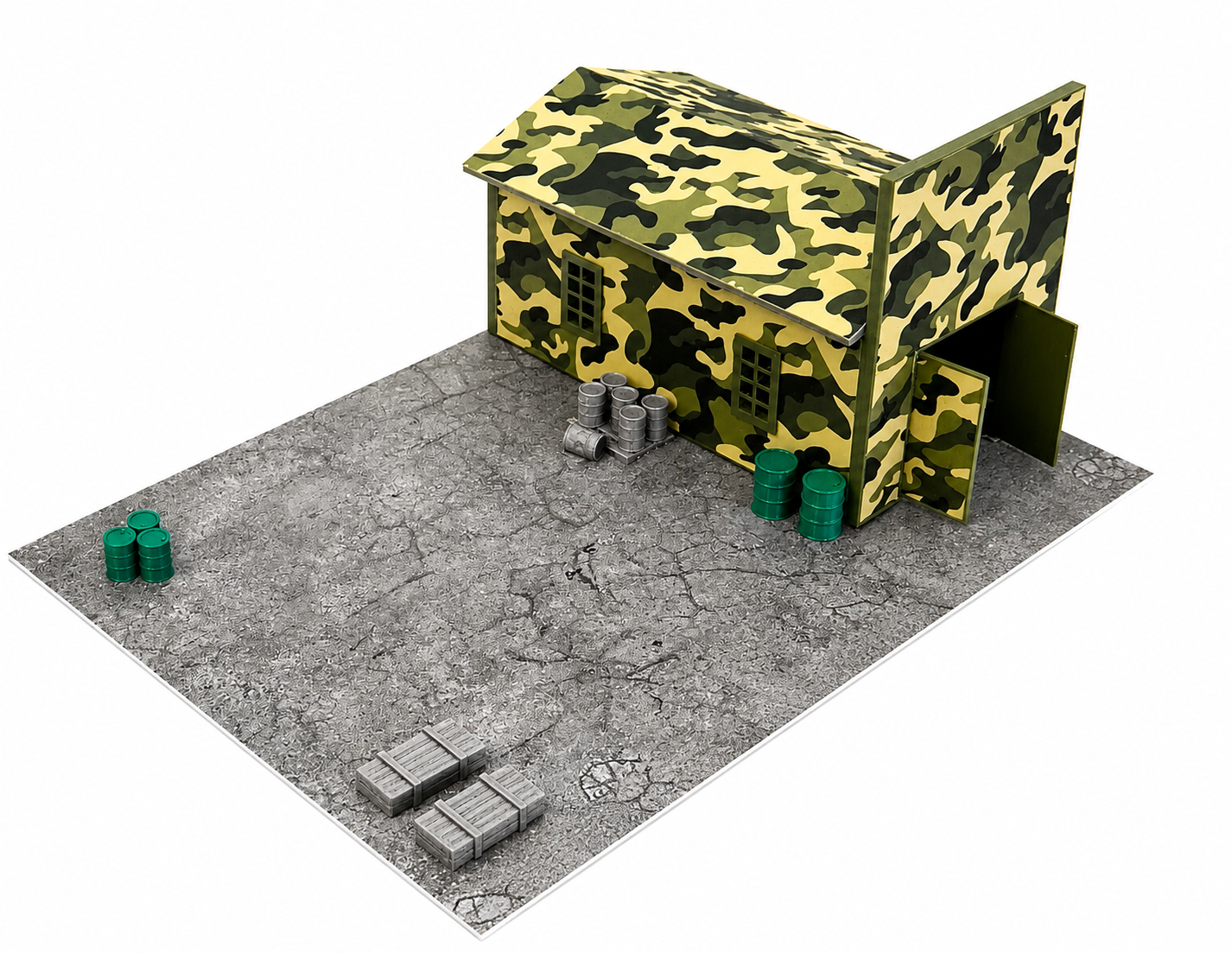 Military Car Garage Diorama – Scale 1:60–1:64 Display Diecast Vehicle Models