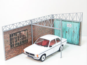 Scale 1:18 Diorama open garage shelter Car model display Diorama model kit