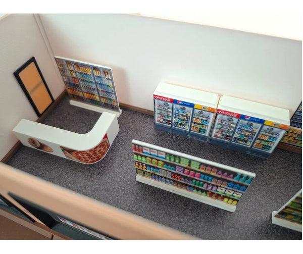 1:64 Scale Convenience Store Diorama Model Kit Diecast Model Car Parking Display