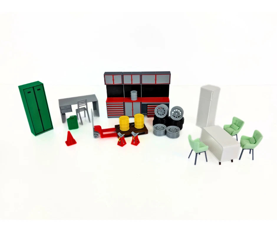 Auto Service Furniture & Tools 1:18 Scale Realistic Decoration Diorama Set 1/18