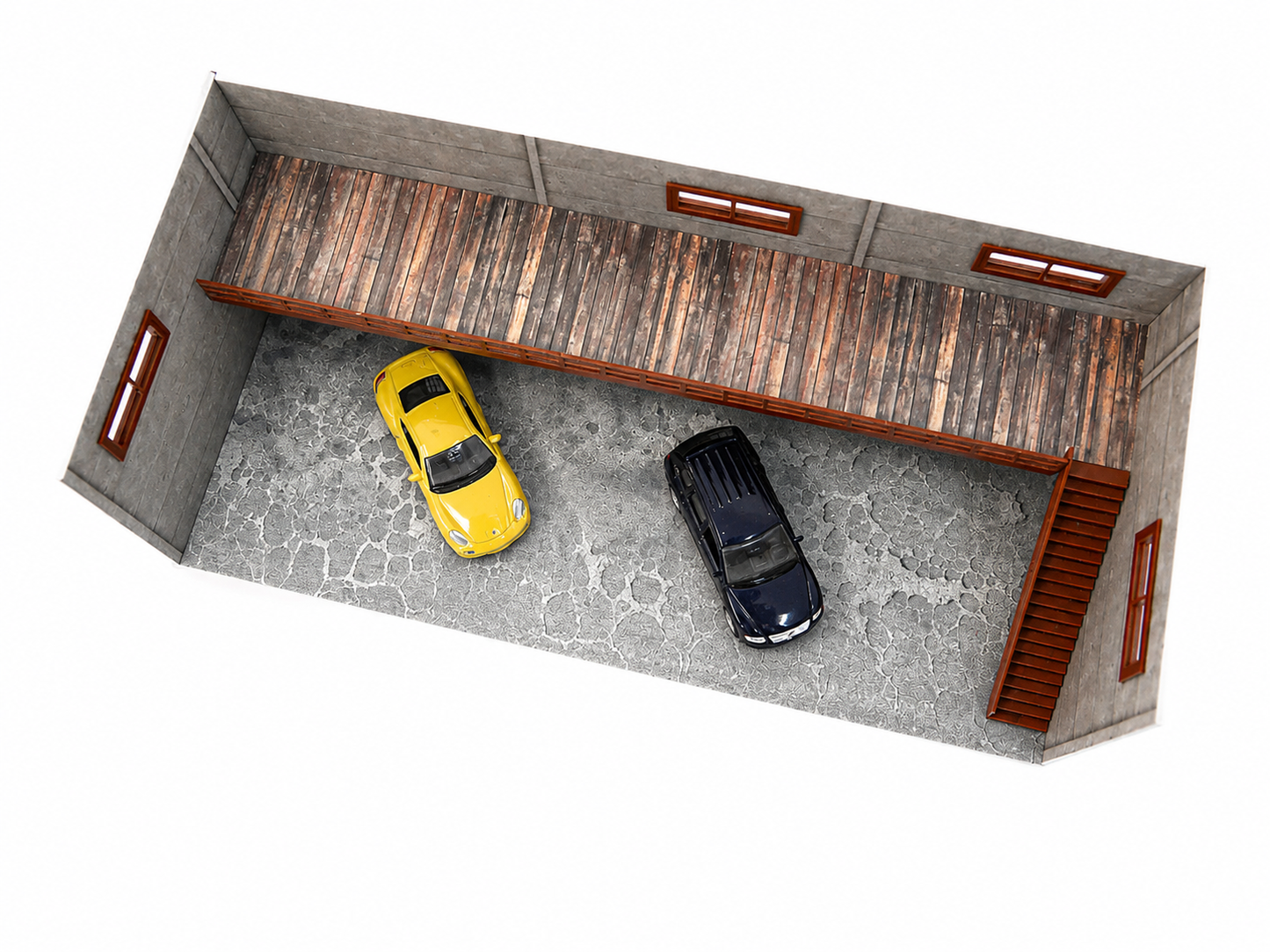 Two-Floor Auto Service Car Model Diorama Garage Display Scale 1:60 - 1:64
