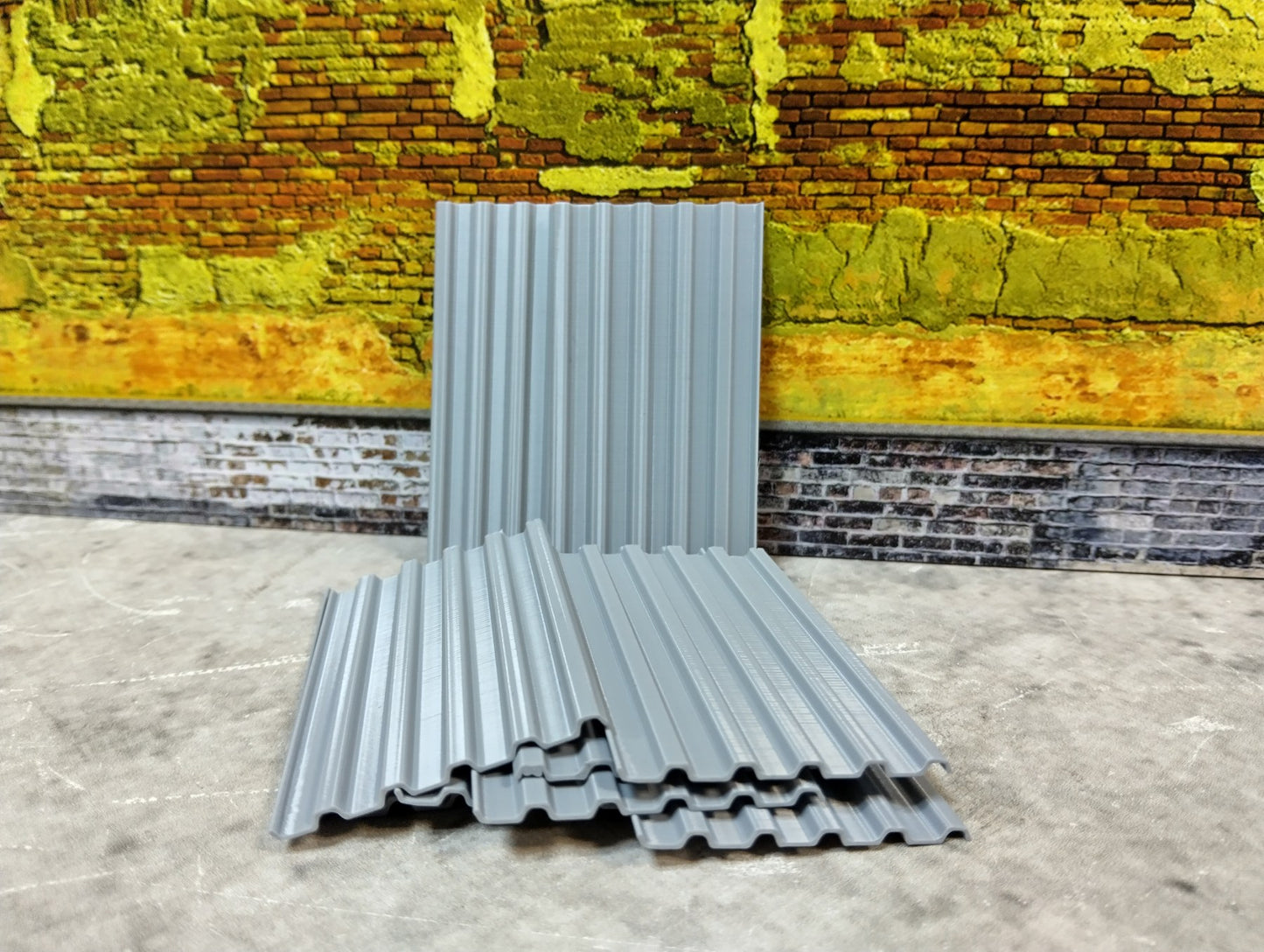 Corrugated roofing sheets 1/24 scale Diorama building parts Metal roof panels