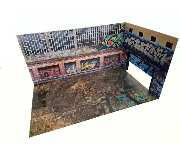 1:18 Scale Urban Graffiti Garage Diorama Kit - Model Car Display Scene SIZE 1/18