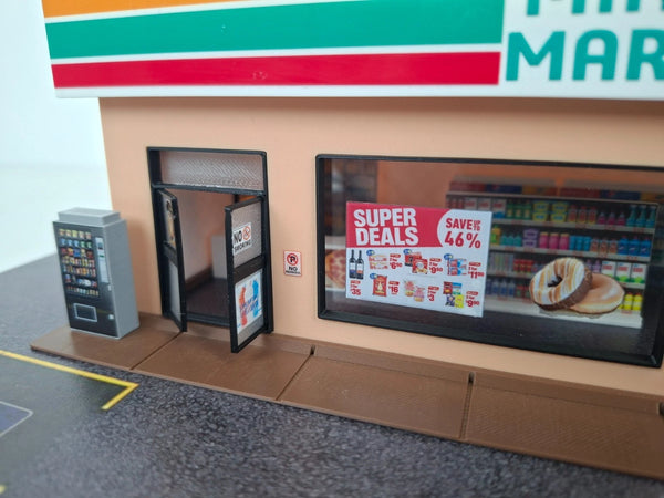 1:64 Scale Convenience Store Diorama Model Kit Diecast Model Car Parking Display