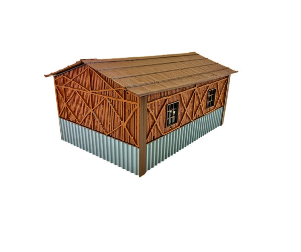 Country Barn Scale 1:43 Diorama Building Model - Miniature Car Display Decor