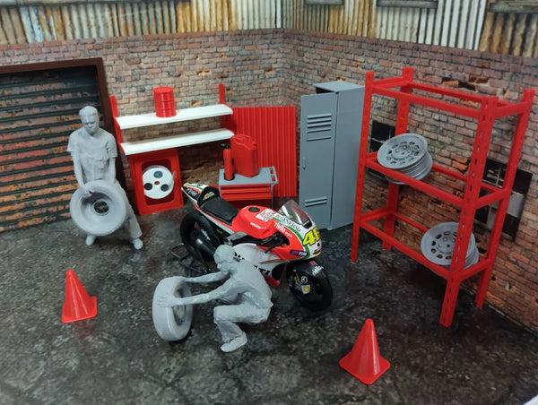 Auto garage equipment 1/18 scale Diorama parts