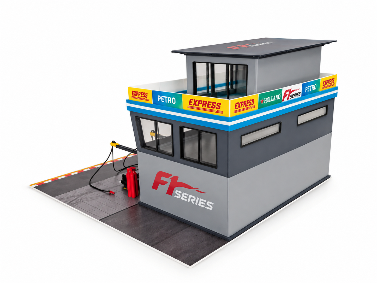 1:64 Scale Diorama City Pit Stop Garage Building Set – Model Car Racing Display