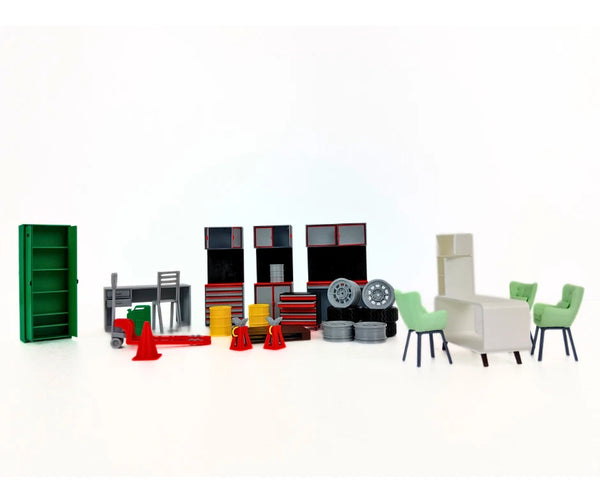 Auto Service Furniture & Tools 1:18 Scale Realistic Decoration Diorama Set 1/18