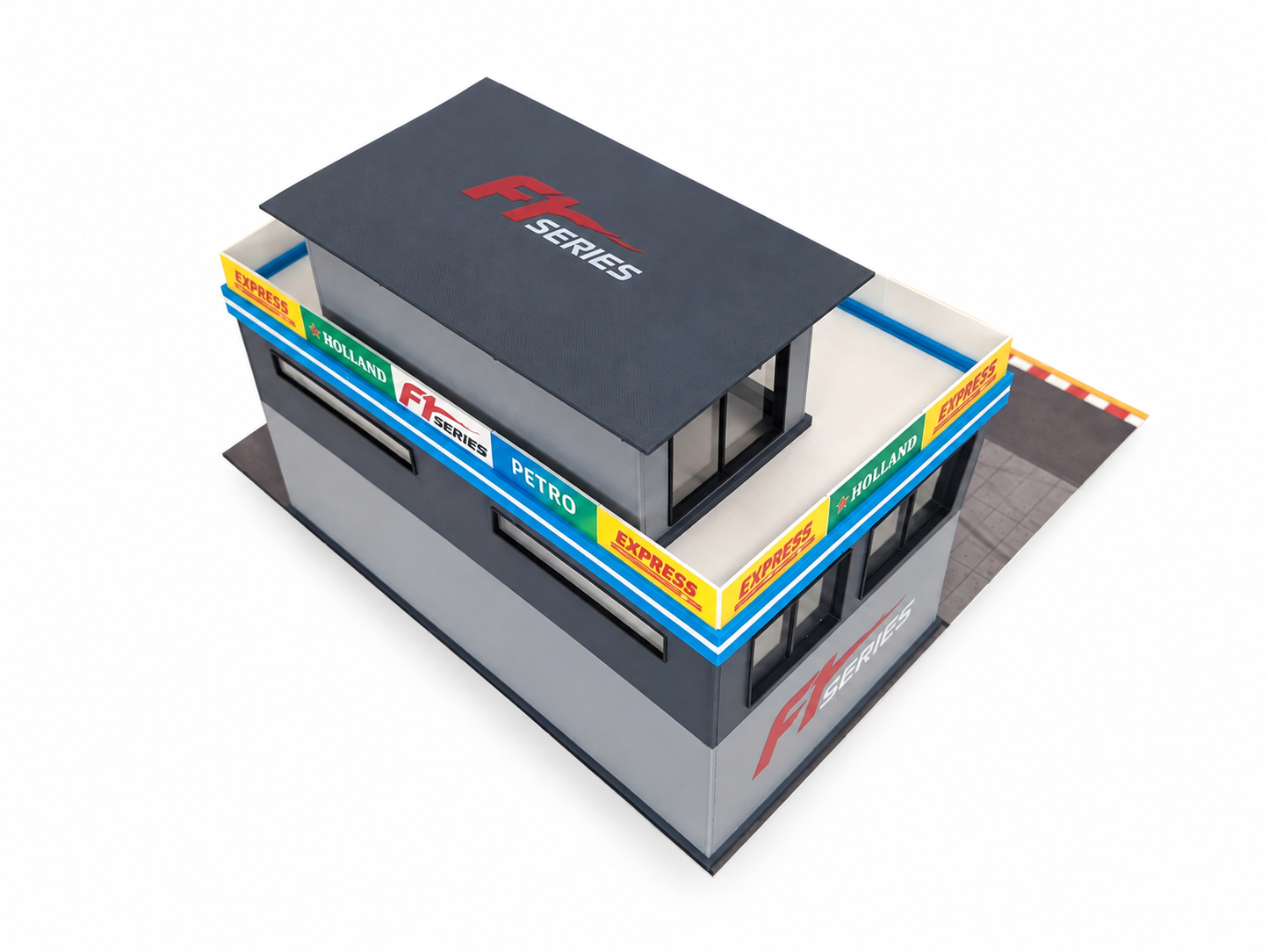 1:64 Scale Diorama City Pit Stop Garage Building Set – Model Car Racing Display