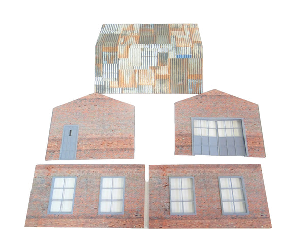 Brick Garage Diorama Kit – 1:24 Scale Diecast Model Car Display Building 1/24