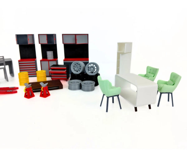 Auto Service Furniture & Tools 1:18 Scale Realistic Decoration Diorama Set 1/18