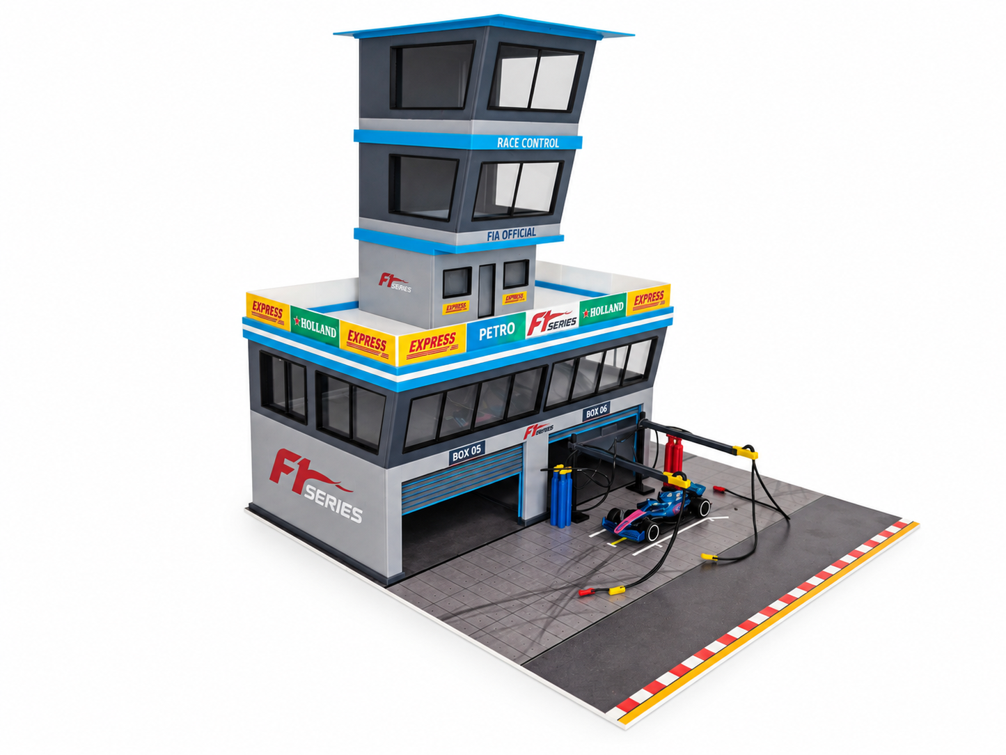 1:64 Scale Diorama City Pit Stop Garage Building Set – Model Car Racing Display