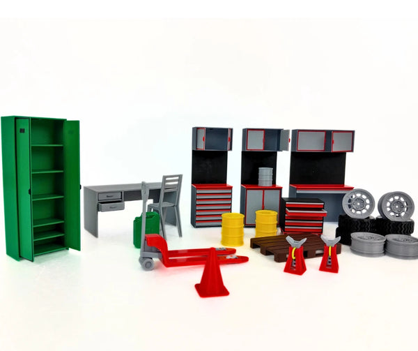 Auto Service Furniture & Tools 1:18 Scale Realistic Decoration Diorama Set 1/18
