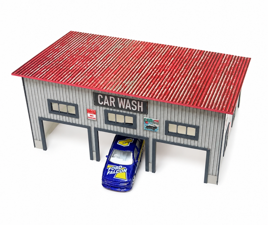 Car Wash Diorama Model Kit – Scale 1:60 to 1:64 Display Decoration