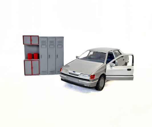 1:24 Scale Garage Cabinet - Locker shelf Set 1/24 Model Car Diorama Accessories