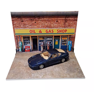 Gas & Oil Shop Die-cast cars display Scale 1:24 Diorama model kit Size 1/24