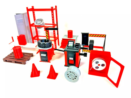 Auto service equipment Tire shop tools 1:18 scale Model car display decoration
